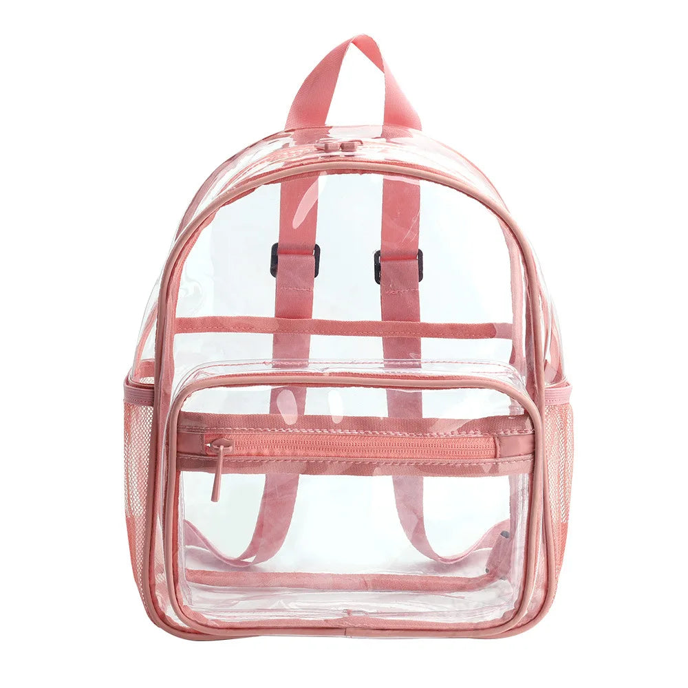 Kid's Nylon Zipper Closure Solid Pattern Trendy School Backpack