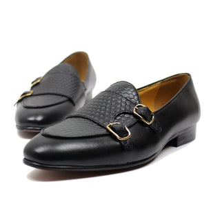 Men's Genuine Leather Pointed Toe Slip-On Closure Wedding Shoes