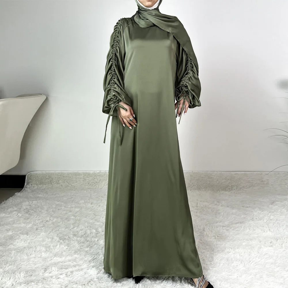 Women's Arabian Polyester Full Sleeve Plain Pattern Elegant Abaya