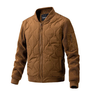 Men's Polyester V-Neck Full Sleeves Zipper Closure Winter Jacket