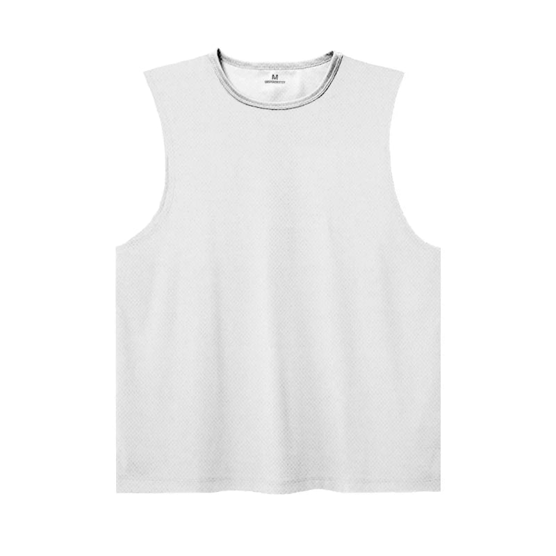 Men's Spandex Sleeveless Pullover Closure Sportswear T-Shirt