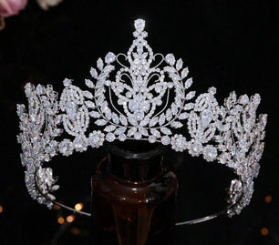 Women's Copper Plant Pattern Tiaras Elegant Bridal Wedding Crown