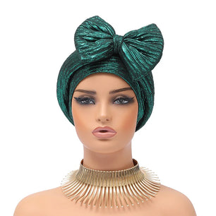 Women's Arabian Polyester Head Wrap Sequined Pattern Cap Hijabs