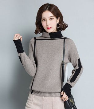 Women's Acrylic Turtleneck Full Sleeve Casual Wear Knitted Sweater