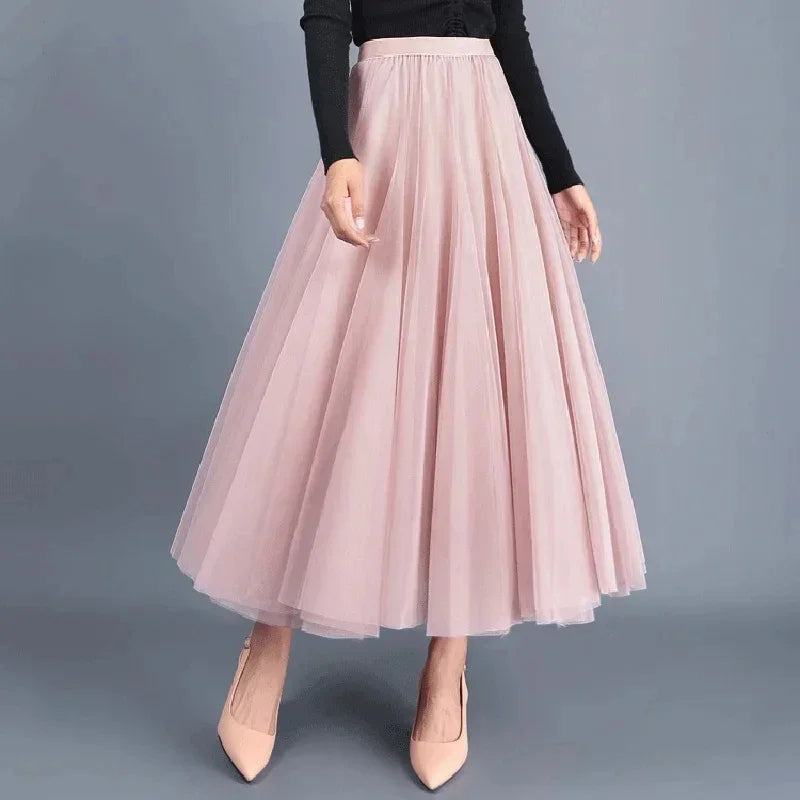 Women's Polyester Solid Pattern Quick-Dry Casual Wear Maxi Skirts