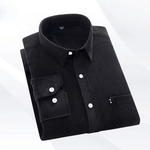 Men's Spandex Turn-Down Collar Full Sleeves Single Breasted Shirt