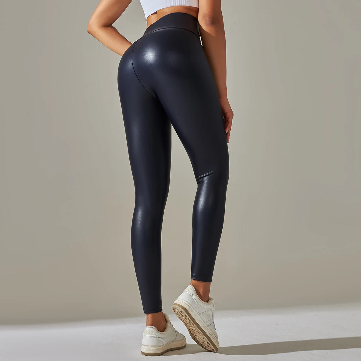 Women's Spandex High Waist Solid Pattern Fitness Sport Leggings