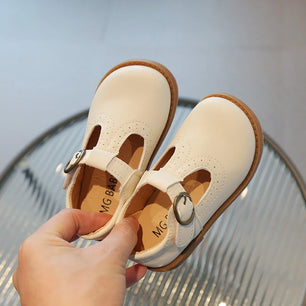 Kid's PU Leather Round Toe Solid Pattern Casual Wear Flat Shoes