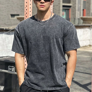 Men's Cotton Short Sleeve Pullover Closure Sportswear T-Shirt