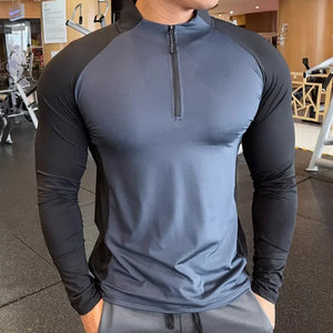 Men's Polyester Long Sleeve Pullover Closure Casual T-Shirt