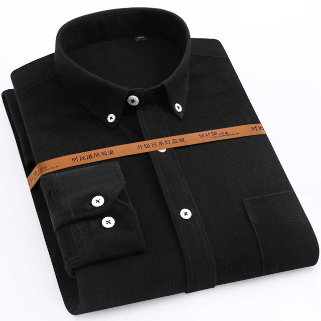 Men's Polyester Turn-Down Collar Full Sleeve Single Breasted Shirt