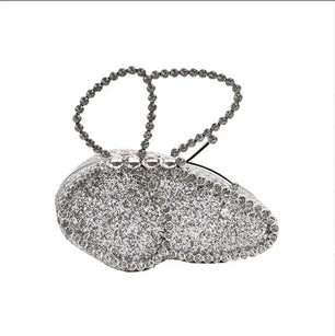 Women's Metallic Hasp Closure Rhinestone Pattern Wedding Clutch