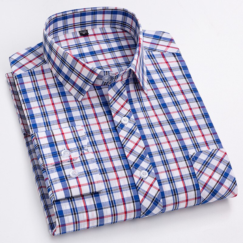 Men's Cotton Turn-Down Collar Single Breasted Formal Wear Shirt