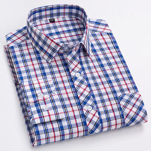 Men's Cotton Turn-Down Collar Single Breasted Formal Wear Shirt