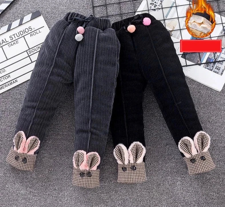 Kid's Girl Cotton High Waist Elastic Closure Casual Wear Pants