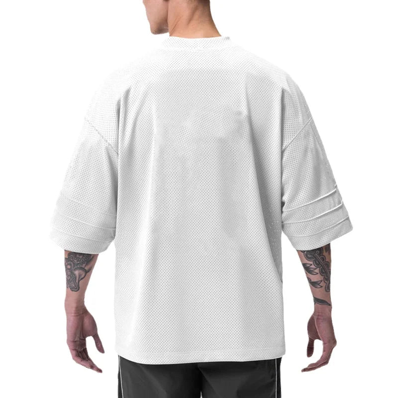 Men's Polyester Short Sleeve Pullover Closure Sportswear T-Shirt