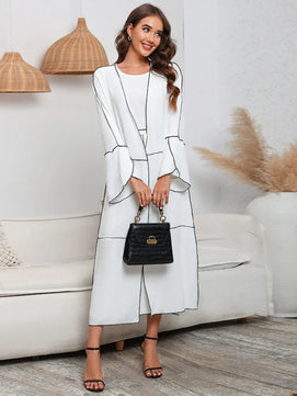 Women's Arabian Polyester Full Sleeves Solid Pattern Casual Dress