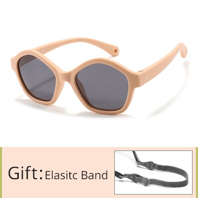 Kid's Acetate Frame Round Shape Polarized Flexible Sunglasses