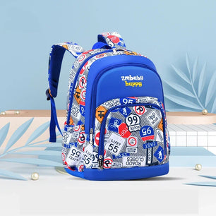 Kid's Nylon Zipper Closure Waterproof Trendy School Backpack