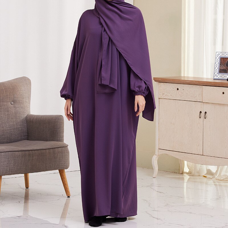 Women's Arabian Polyester Full Sleeve Solid Pattern Casual Abaya