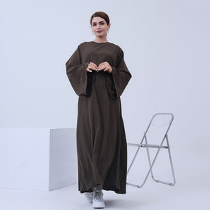 Women's Arabian Polyester Full Sleeve Plain Pattern Elegant Abaya