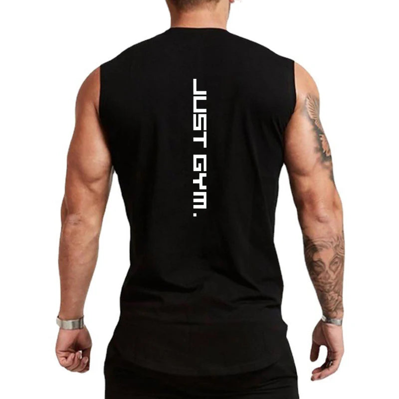 Men's Cotton Sleeveless Pullover Closure Sportswear T-Shirt