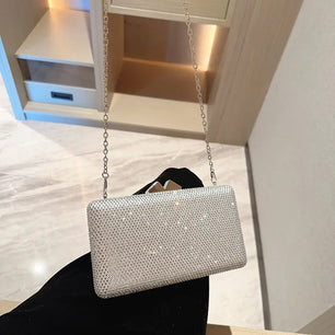 Women's Polyester Hasp Closure Sequined Bridal Wedding Clutch