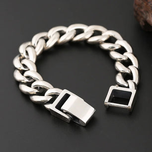 Men's 100% 925 Sterling Silver Geometric Shaped Ethnic Bracelet