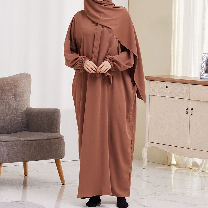 Women's Arabian Polyester Full Sleeve Solid Pattern Casual Abaya