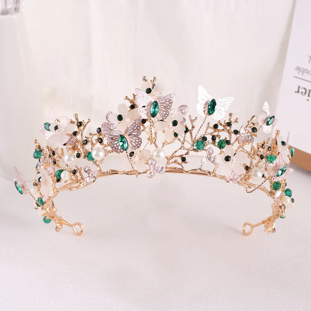 Women's Zinc Alloy Butterfly Pattern Tiaras Bridal Classic Crown