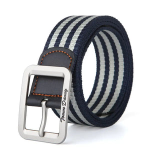 Men's Canvas Pin Buckle Closure Mixed Colors Pattern Belts