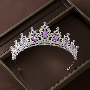 Women's Zinc Alloy Water Drop Pattern Tiaras Bridal Wedding Crown