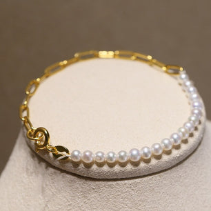 Women's 100% 925 Sterling Silver Freshwater Pearl Classic Bracelet