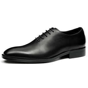 Men's Genuine Leather Pointed Toe Lace-Up Closure Formal Shoes