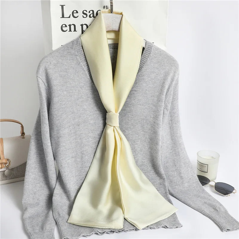 Women's Polyester Neck Wrap Solid Pattern Luxury Trendy Scarf