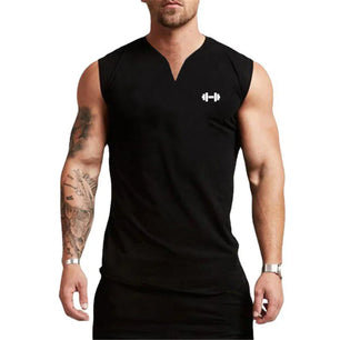 Men's V-Neck Sleeveless Quick Dry Compression Gym Wear Shirt