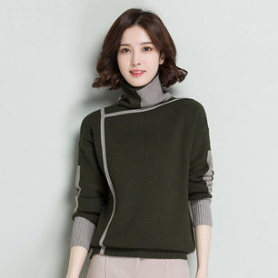 Women's Acrylic Turtleneck Full Sleeve Casual Wear Knitted Sweater