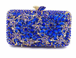 Women's Metallic Hasp Closure Rhinestone Pattern Wedding Clutch