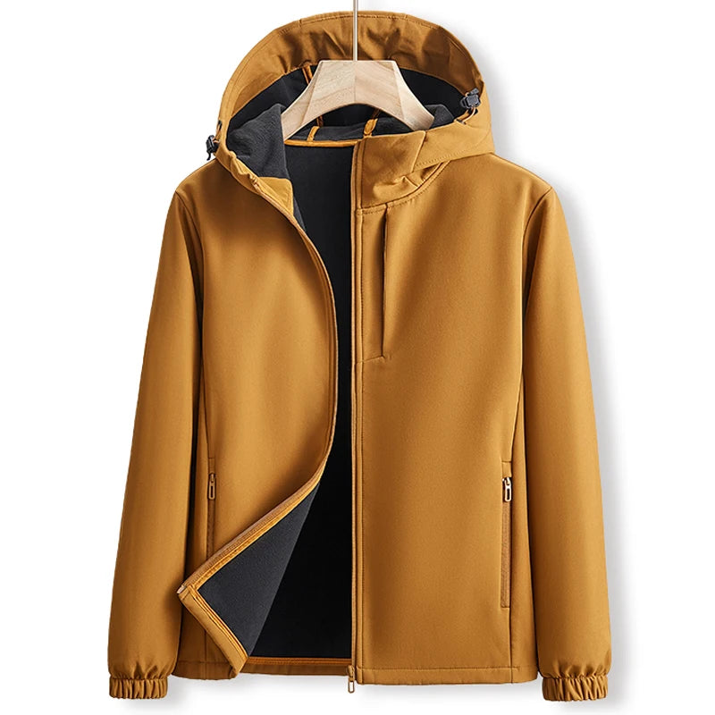 Men's Polyester Long Sleeves Zipper Closure Waterproof Jacket