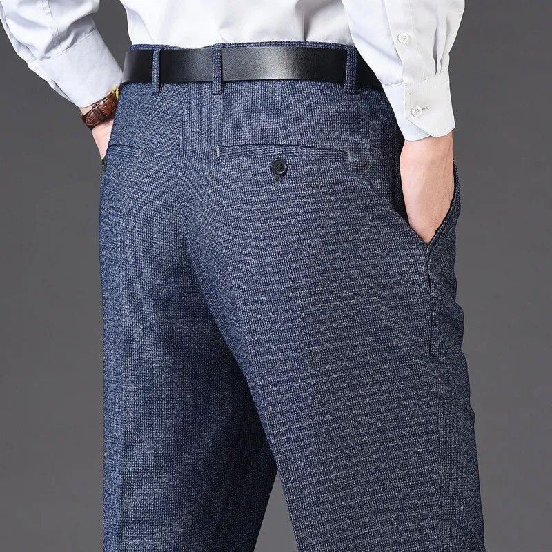 Men's Rayon Zipper Fly Closure Full Length Formal Wear Pants