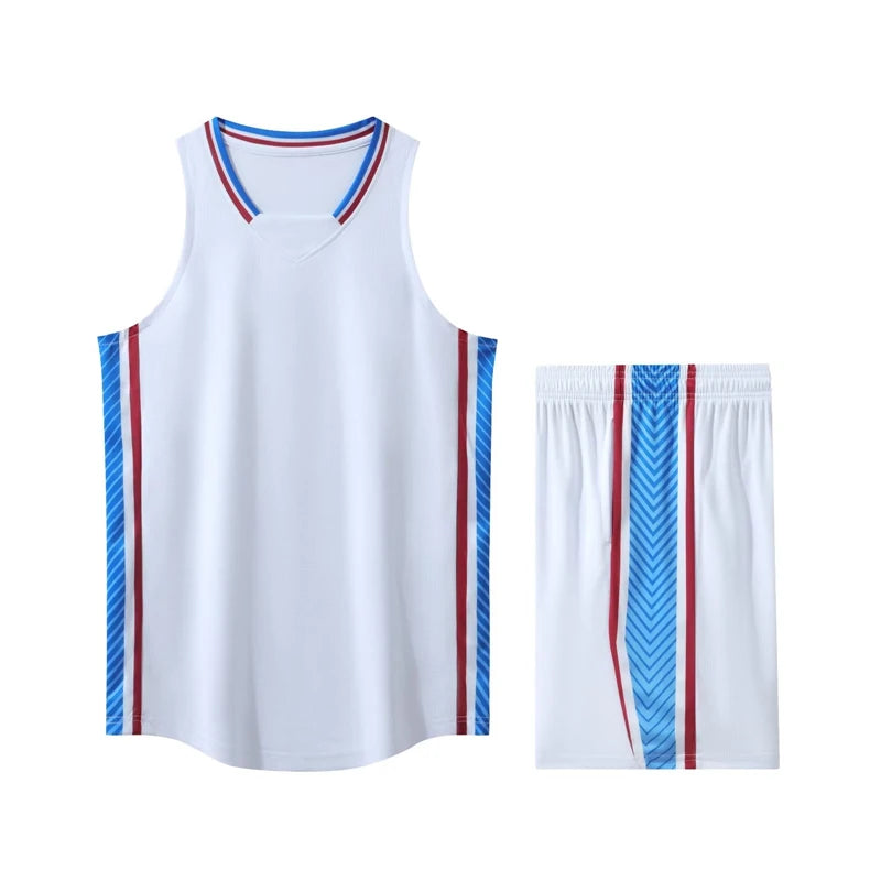 Men's Polyester V-Neck Sleeveless Printed Pattern Sportswear Set