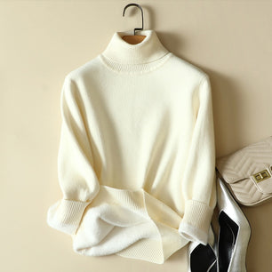 Women's Turtleneck Acrylic Knitted Pattern Casual Wear Sweaters