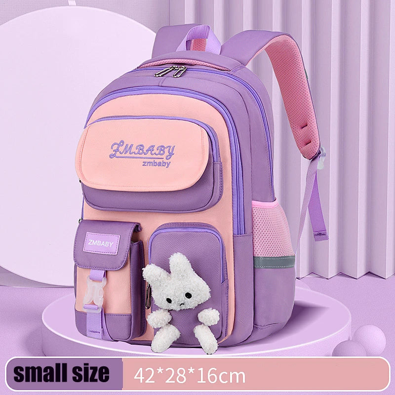 Kid's Nylon Zipper Closure Cartoon Pattern Trendy School Backpack