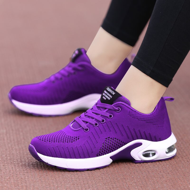 Women's Cotton Lace-Up Patchwork Pattern Walking Running Shoes