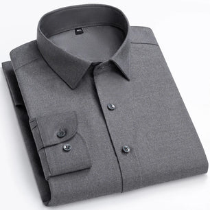 Men's Cotton Turndown Collar Long Sleeves Formal Wear Shirts