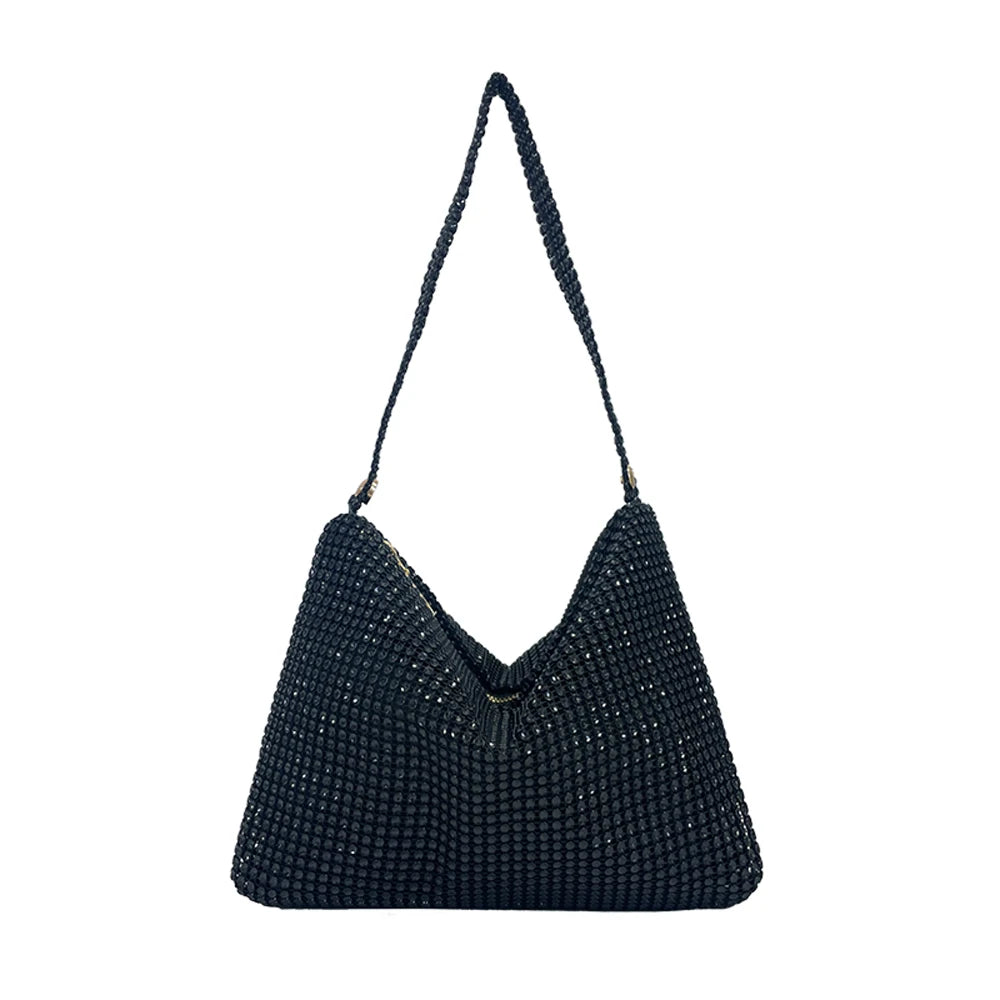 Women's Polyester Hasp Closure Sequined Pattern Shoulder Bag