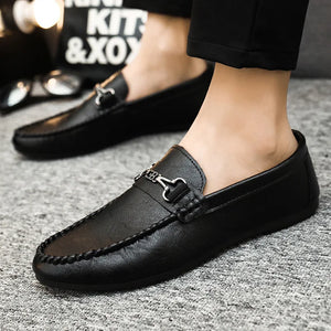 Men's PU Round Toe Slip-On Closure Breathable Casual Wear Shoes