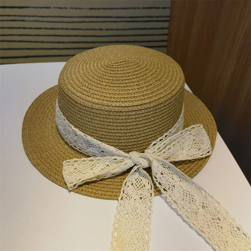 Women's Straw Solid Pattern Glamorous Sun Protection Beach Hat