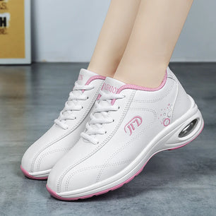 Women's Cotton Lace-Up Closure Sports Wear Running Sneakers