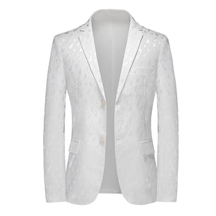 Men's Polyester Full Sleeve Single Breasted Closure Printed Blazer